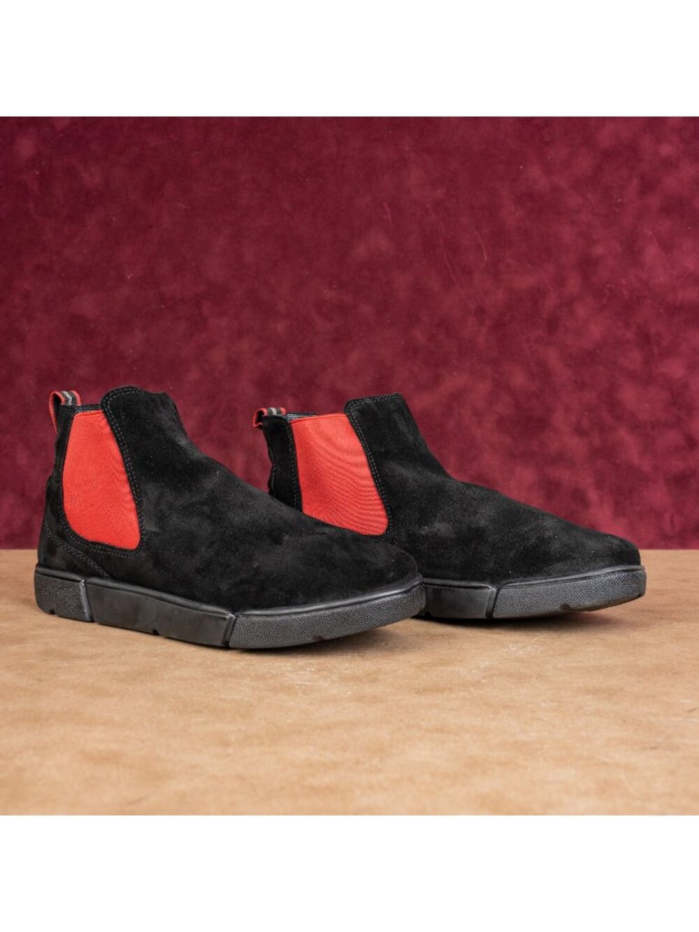 Ara Women Rainn Black High Soft Footbed Fine Suede Chelsea Boots Sz 6